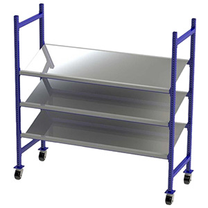 Mobile Tilt Shelving - 76"W x 28"D x 72"H - 3 Steel Shelves