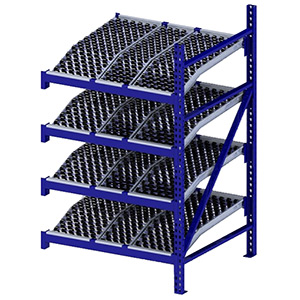 Roller Rack Adder - 4'W x 4'D x 7'H, 4 Levels with 1.6" Dia. Wheel Bed, Knuckled