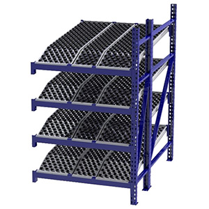 Roller Rack Adder - 4'W x 6'D x 7'H, 4 Levels with 1.6" Dia. Wheel Bed, Knuckled