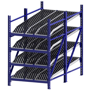 Roller Rack Starter - 4'W x 8'D x 7'H, 4 Levels with 1.6" Dia. Wheel Bed, Knuckled