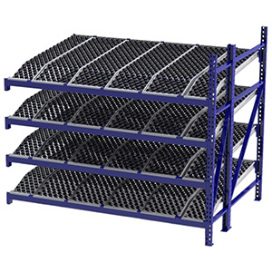 Roller Rack Adder - 8'W x 6'D x 7'H, 4 Levels with 1.6" Dia. Wheel Bed, Knuckled