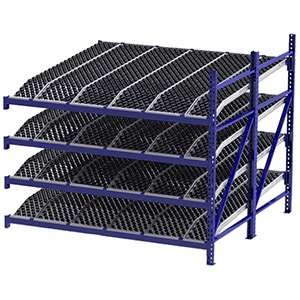Roller Rack Adder - 8'W x 8'D x 7'H, 4 Levels with 1.6" Dia. Wheel Bed, Knuckled