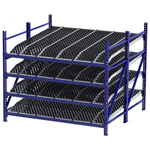 Roller Rack Starter - 8'W x 8'D x 7'H, 4 Levels with 1.6" Dia. Wheel Bed, Knuckled