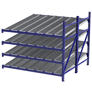 Roller Rack Adder - 8'W x 8'D x 7'H, 4 Levels with (7) 12"W Roller Lanes Per Level