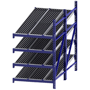 Roller Rack Adder - 4'W x 8'D x 7'H, 4 Levels with 1.6" Dia. Wheel Bed