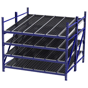 Roller Rack Starter - 8'W x 8'D x 7'H, 4 Levels with 1.6" Dia. Wheel Bed