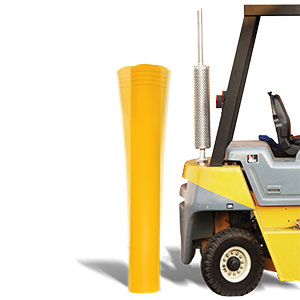 Flexible Shock Absorbing Bollard with Rotating Cover - 54" H, 7.2" Dia.