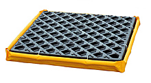 Low-Profile Flexible Spill Deck, 1-Drum - 24"L x 24"W x 2-1/2"H, Capacity: 1,500 lbs., 5.5 gal.