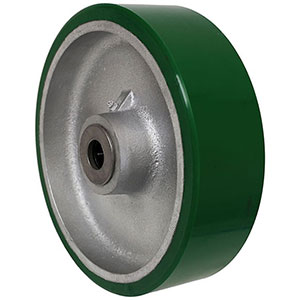Urethane on Iron Wheel, 10" x 3", 3000 lb. cap. for 3/4" dia. axle & 3-1/2" hub length