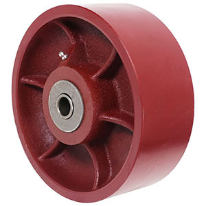 Ductile Steel Wheel, 8" x 3", 6000 lb. cap. for 1/2" dia. axle & 3-1/4" hub length