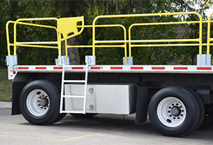 SpeedGuard II Flatbed Truck Guard Rail Kit w/ Pockets & 4-Wheeled Cart