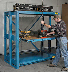 Heavy-Duty Glide-Out Storage, 2 Shelf - 3,000 lb. Cap., 48" H x 36" D x 48" W, 100% Drawer Extension
