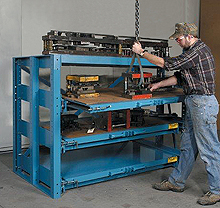Heavy-Duty Glide-Out Storage, 3 Shelf - 3,000 lb. Cap., 60" H x 36" D x 48" W, 100% Drawer Extension