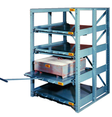 Heavy-Duty Glide-Out Storage, 4 Shelf - 2,000 lb. Cap., 84" H x 48" D x 48" W, 100% Drawer Extension