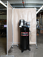 Horizontal Acoustic Screen w/ Casters - 2 Sides, 60"W x 84"L x 80"H