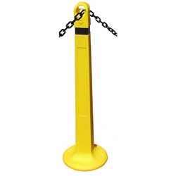 2 Yellow Guard Posts w/ 17' Black Plastic Chain