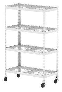 Horticultural Cloning Cart - 4 levels, 48"W x 24"D x 72"H
