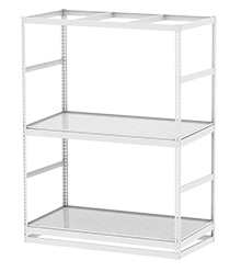 Horticultural Shelving with Corner Drain - 2 levels, 72"W x 36"D x 96"H