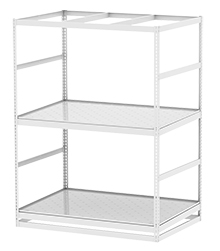 Horticultural Shelving with Corner Drain - 2 levels, 72"W x 48"D x 96"H