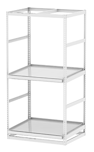 Horticultural Shelving with Trough Shelf - 2 levels, 48"W x 36"D x 96"H