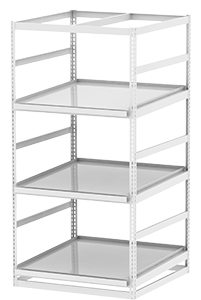 Horticultural Shelving with Trough Shelf - 3 levels, 48"W x 48"D x 96"H