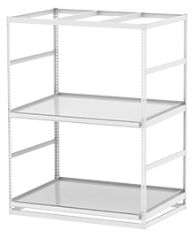 Horticultural Shelving with Trough Shelf - 2 levels, 72"W x 48"D x 96"H
