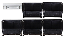 Hanging Bin Rail System: 7-1/2 x 4-1/8 x 3 with 6 bins & 2 rails