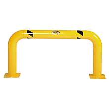 Steel Machinery Guard - Yellow - 48"W x 24"H, 4" diameter