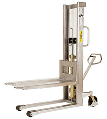 Stainless Steel Stacker - 80" Lift Height, Manual Lift