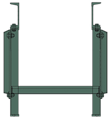 Floor Support for 3.5" Gravity Roller Conveyor - 7"W Between Rails, 20" Top of Roller (Set High), 18-7/8" (Set Low)