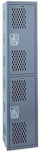 Ventilated Athletic Locker, Welded - Double Tier, 1 Wide - 12"W x 18"D x 36"H Opening