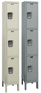 Hallowell Quiet Locker - Triple Tier, 1-Wide, 12"w x 12"d x 78"h
