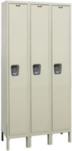 Hallowell Quiet Locker - Single Tier, 3-Wide, 18"w x 24"d x 78"h - Assembled