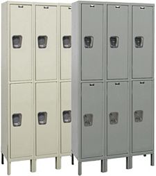 Hallowell Quiet Locker - Double Tier, 3-Wide, 12"w x 12"d x 78"h - Assembled