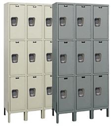 Hallowell Quiet Locker - Triple Tier, 3-Wide, 12"w x 18"d x 78"h - Assembled