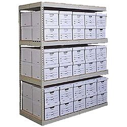 Record Storage Shelving - 69"w x 30"d x 84"h Adder w/ 4 Shelves