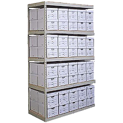 Record Storage Shelving - 42"w x 30"d x 108"h Adder w/ 5 Shelves