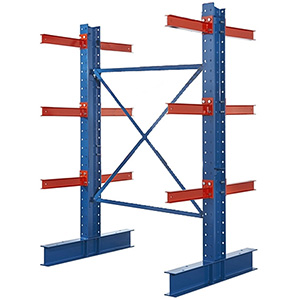 I-Beam Cantilever Rack - 144"H x 72"W, Double Sided Starter, 12 Arms