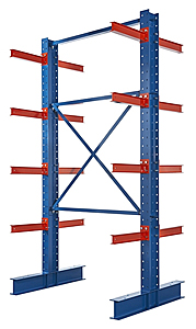 I-Beam Cantilever Rack - 192"H x 72"W, Double Sided Starter, 16 Arms