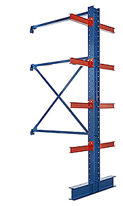 I-Beam Cantilever Rack - 192"H x 72"W, Double Sided Adder, 8 Arms
