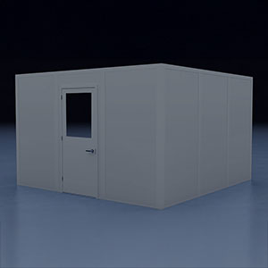 In-Plant Office - 12' x 12', 2 Walls, Gray