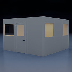 In-Plant Office - 12' x 12', 4 Walls, 5 Windows, Gray