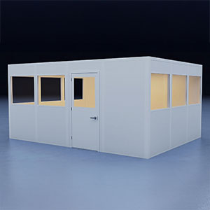 In-Plant Office - 16' x 12', 4 Walls, 8 Windows, White