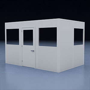 In-Plant Office - 12' x 8', 2 Walls, 3 Windows, White