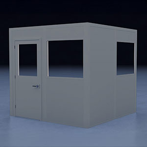 In-Plant Office - 8' x 8', 2 Walls, 2 Windows, Gray