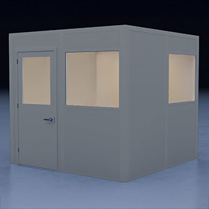 In-Plant Office - 8' x 8', 4 Walls, 2 Windows, Gray