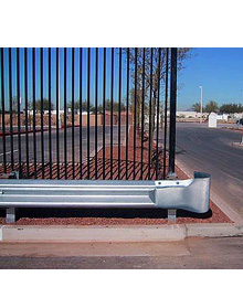 Highway Style Guardrail - Round Ends  - 28'L x 16-1/2"H x 12"D