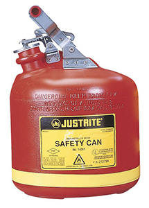 2.5-gal. Polyethylene Type I Flammables Can, stainless steel hardware, 10.75" x 14.25"