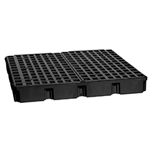 Spill Control Modular Platform, 4 Drum - Black, with Drain