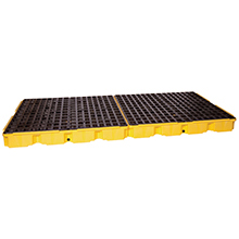 Spill Control Modular Platform, 8 Drum - Yellow, with Drain
